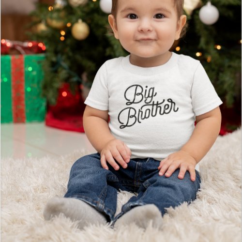 Retro Big Brother Black Typography Toddler T_shirt