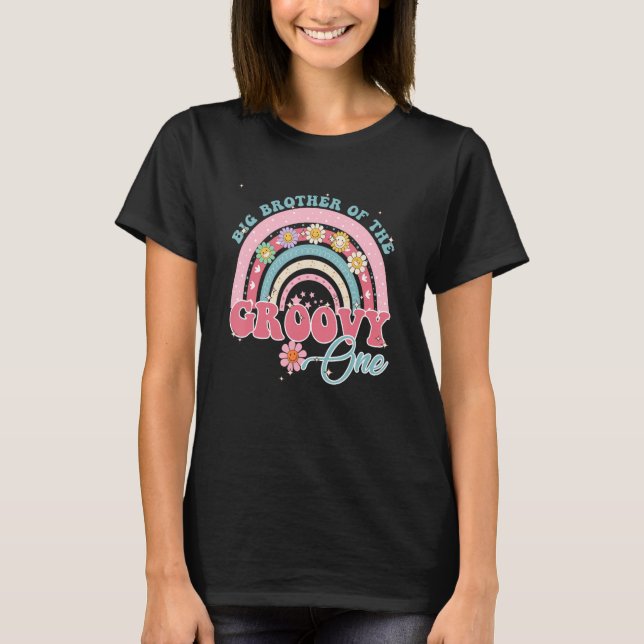 Retro Big Brother Of Groovy One Matching Family 1s T-Shirt (Front)