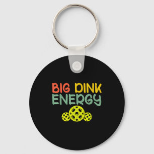 Retro big dink energy pickleball funny pickle ball keychain