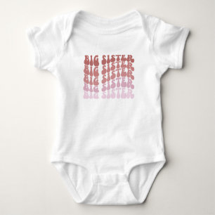 Retro Big Sister , big sister announcement Baby Bodysuit