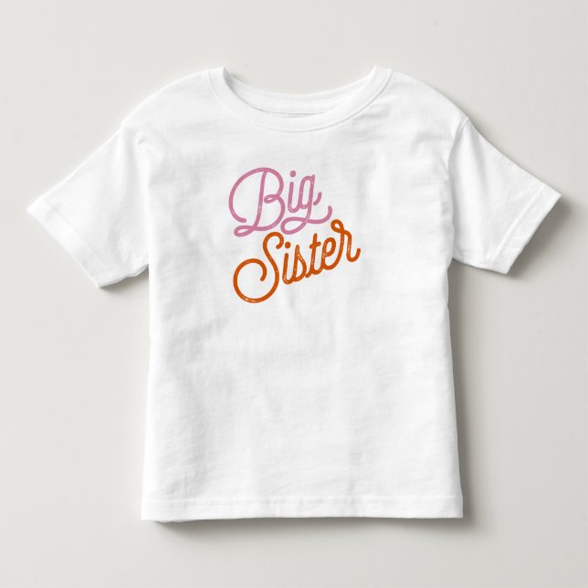 Retro Big Sister Colorful Pink Toddler T-shirt (Front)