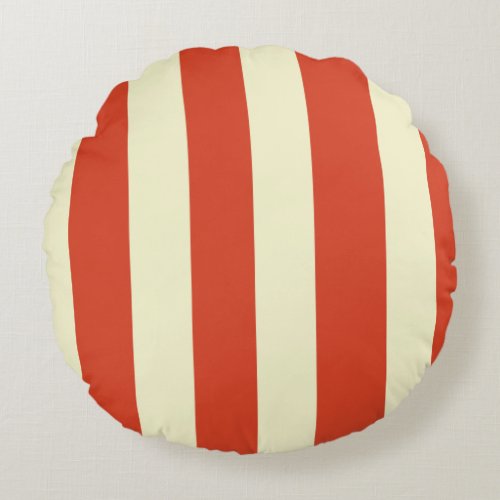 Retro Big Top Striped Round Pillow
