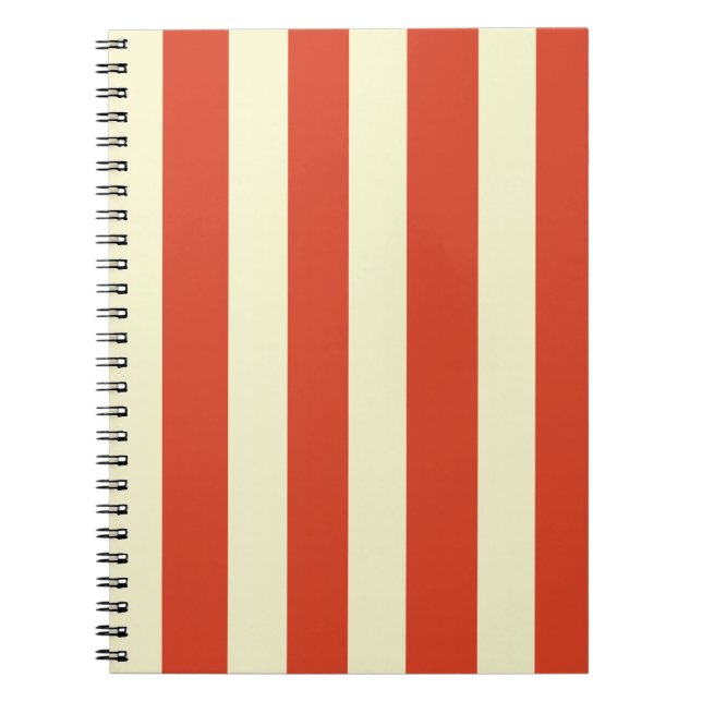 Retro Big Top Striped Spiral Notebook (Front)