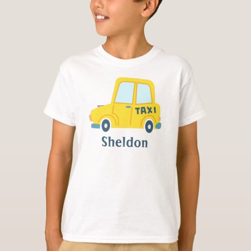 Retro big yellow taxi cab personalize  T_Shirt