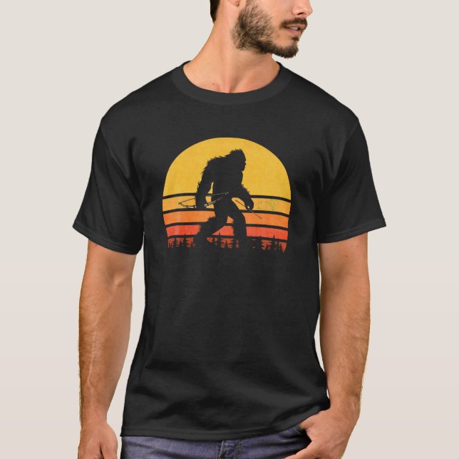 Retro Bigfoot Archery Shirt Sasquatch Bow Arrow Te (Front)