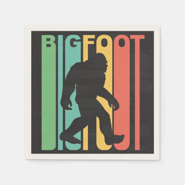 Retro Bigfoot Paper Napkins (Front)