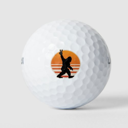 Retro Bigfoot Peace Sign Golf Balls