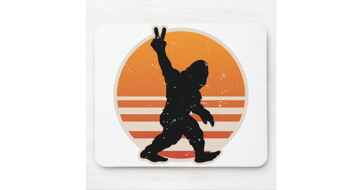 Retro Bigfoot Peace Sign Mouse Pad | Zazzle