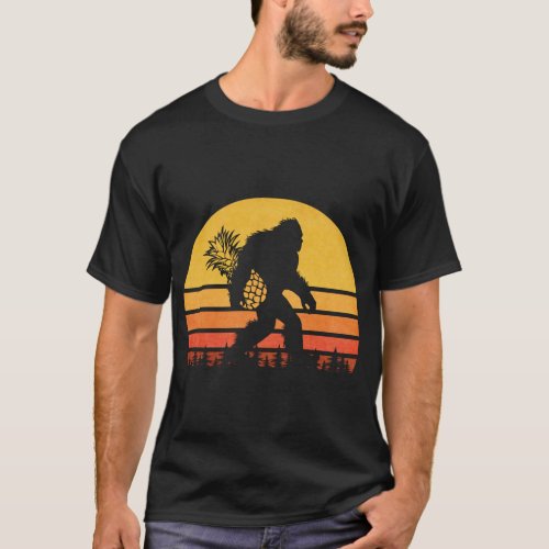Retro Bigfoot Pineapple Vintage Sasquatch With Fru T_Shirt