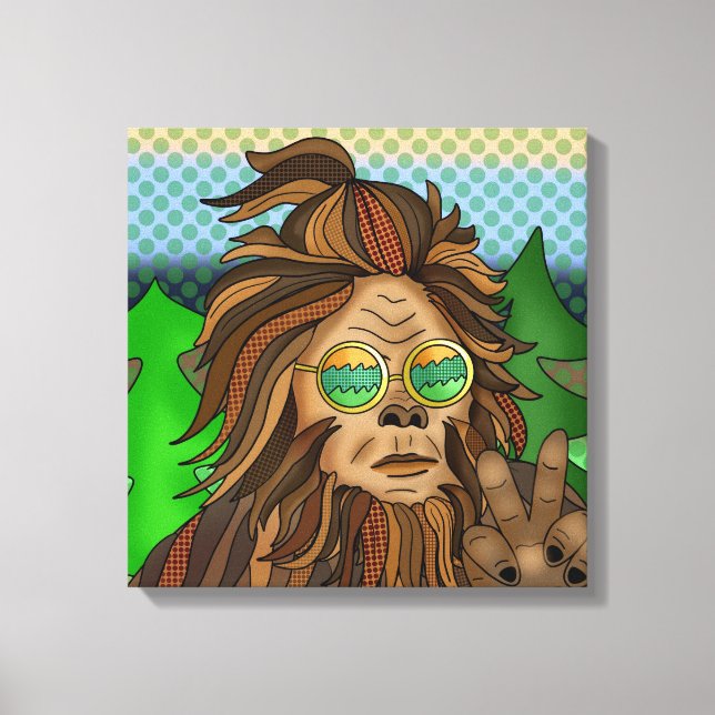 Retro Bigfoot | Pop Art Sasquatch  Canvas Print (Front)