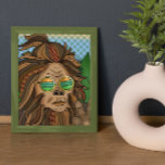 Retro Bigfoot | Pop Art Sasquatch Canvas Print<br><div class="desc">Retro pop art style hand drawn cool Bigfoot with groovy glasses and stylish ponytail.</div>
