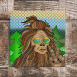 Retro Bigfoot | Pop Art Sasquatch  Canvas Print<br><div class="desc">Retro pop art style hand drawn cool Bigfoot with groovy glasses and stylish ponytail.</div>