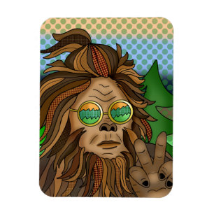 Retro Bigfoot   Pop Art Sasquatch   Magnet