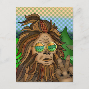 Retro Bigfoot   Pop Art Sasquatch  Postcard