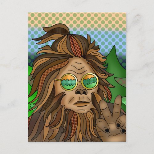 Retro Bigfoot  Pop Art Sasquatch  Postcard