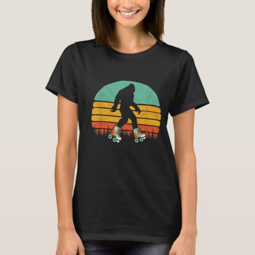 Retro Bigfoot Roller Skating Sasquatch 80s Skater T_Shirt