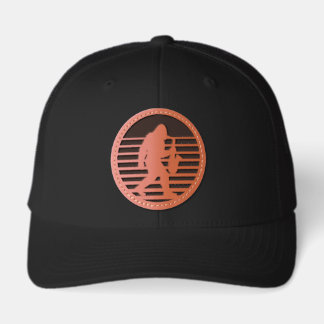 Retro Bigfoot Saxophone Sunset Leather Patch Hat