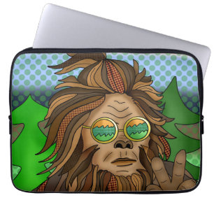Retro Bigfoot Vintage Colors Sasquatch Pop Art Laptop Sleeve