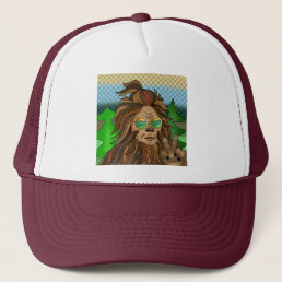 Retro Bigfoot | Vintage Colors Sasquatch Pop Art Trucker Hat