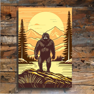 Retro Bigfoot Vintage Sasquatch Mountains   Acrylic Print