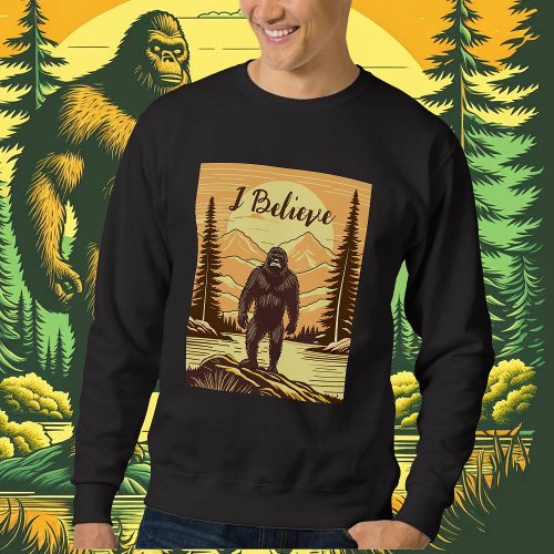 Retro Bigfoot Vintage Sasquatch Mountains   Sweatshirt