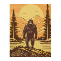Retro Bigfoot Vintage Sasquatch Mountains