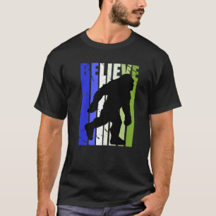 Retro Bigfoot Yeti Vintage Distressed Designs Blue T-Shirt