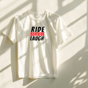 Retro bike Girl Irony black red Tri-Blend Shirt