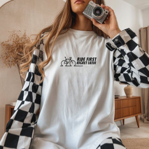 Retro bike Girl Irony black Tri-Blend Shirt