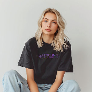 Retro bike Girl Irony black yellow Tri-Blend Shirt