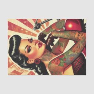 Retro Biker Pin-up Tissue Paper