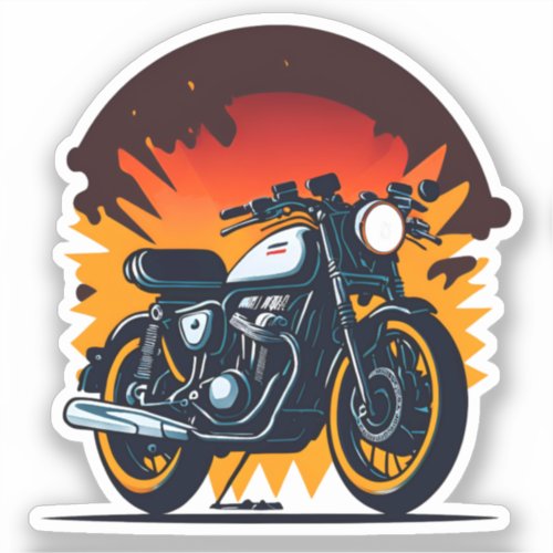 Retro Biker  Sticker