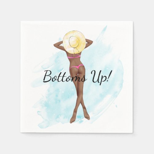 Retro Bikini Girl Adult Party Napkins