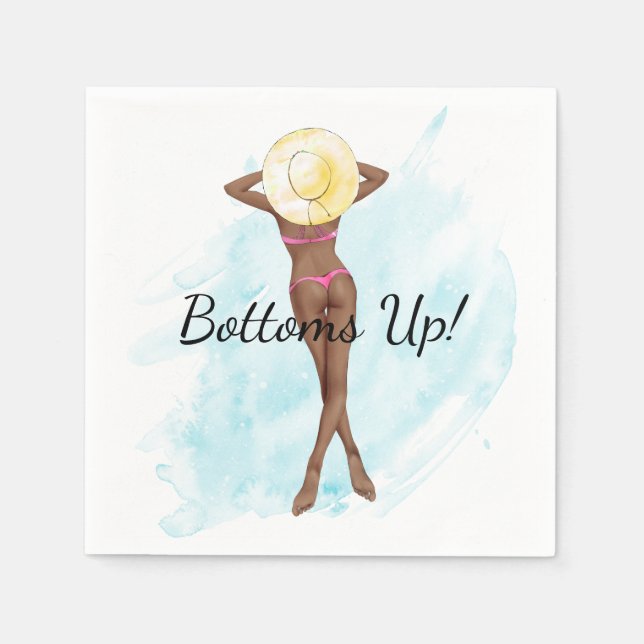 Retro Bikini Girl Adult Party Napkins (Front)