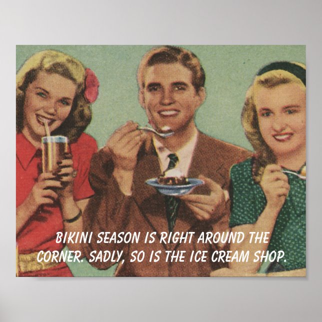 Retro - Bikini Season vs. Ice Cream, Poster (Front)