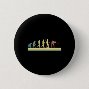Retro Billiards Human Evolution Lover Gift Pool Sn Button