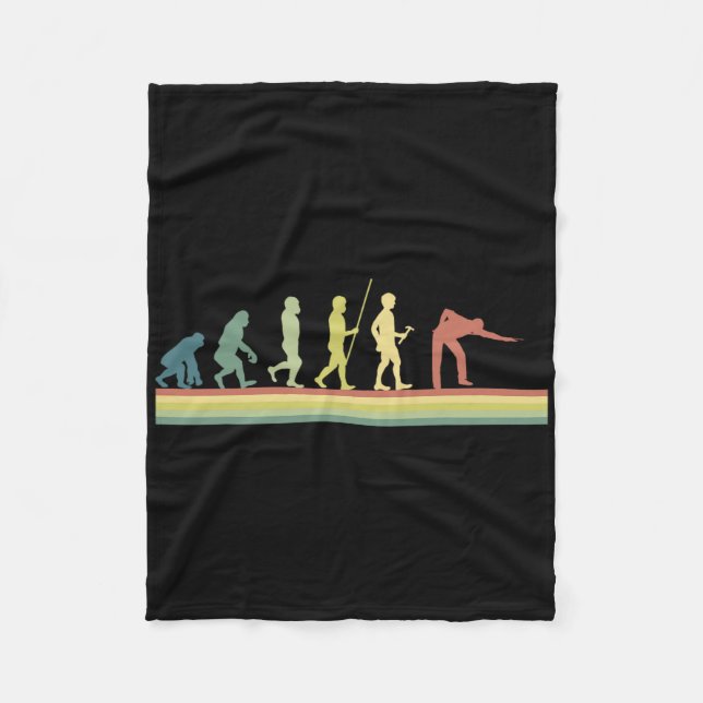 Retro Billiards Human Evolution Lover Gift Pool Sn Fleece Blanket (Front)