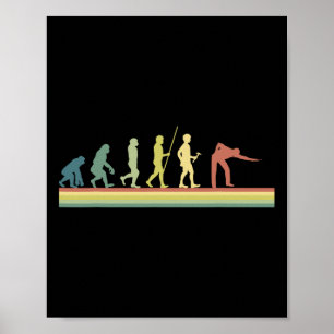 Retro Billiards Human Evolution Lover Gift Pool Sn Poster