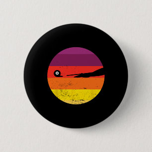 Retro Billiards Silhouette Pool Table Snooker Pyra Button