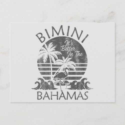 Retro Bimini Bahamas Postcard Vacation Cruise