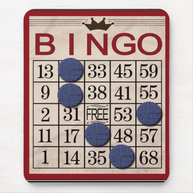 Retro Bingo Card Funny Mouse Pad (Front)