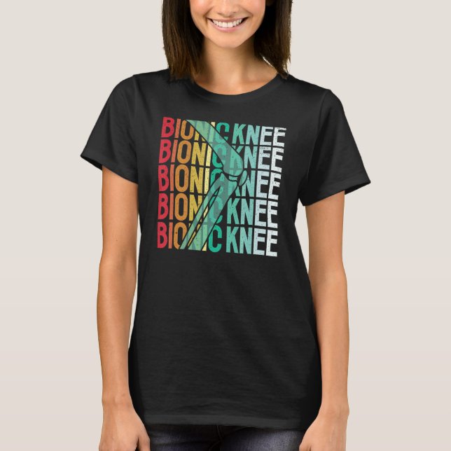 Retro Bionic Knee Surgery Replacement Survivors T-Shirt (Front)