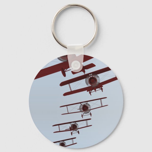 Retro Biplane Keychain (Front)