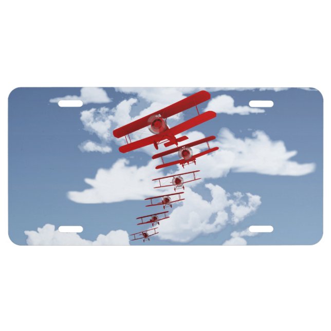 Retro Biplane License Plate (Front)