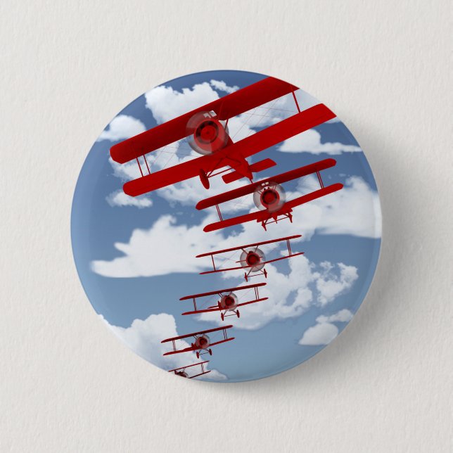 Retro Biplane Pinback Button (Front)
