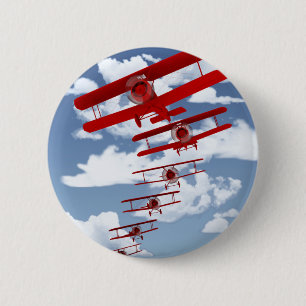 Retro Biplane Pinback Button