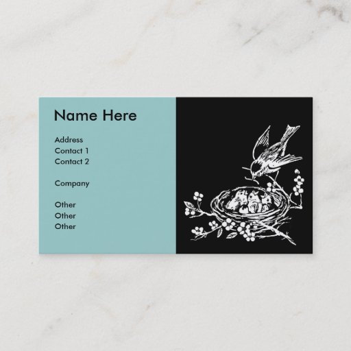 Customizable Retro Bird Business Card