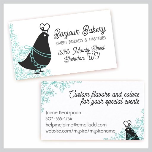 Customizable bird chef retro chef catering business card