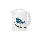 Retro Bird Design Teapot at Zazzle