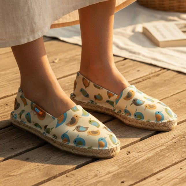 Retro Bird Pattern Espadrilles (Creator Uploaded)